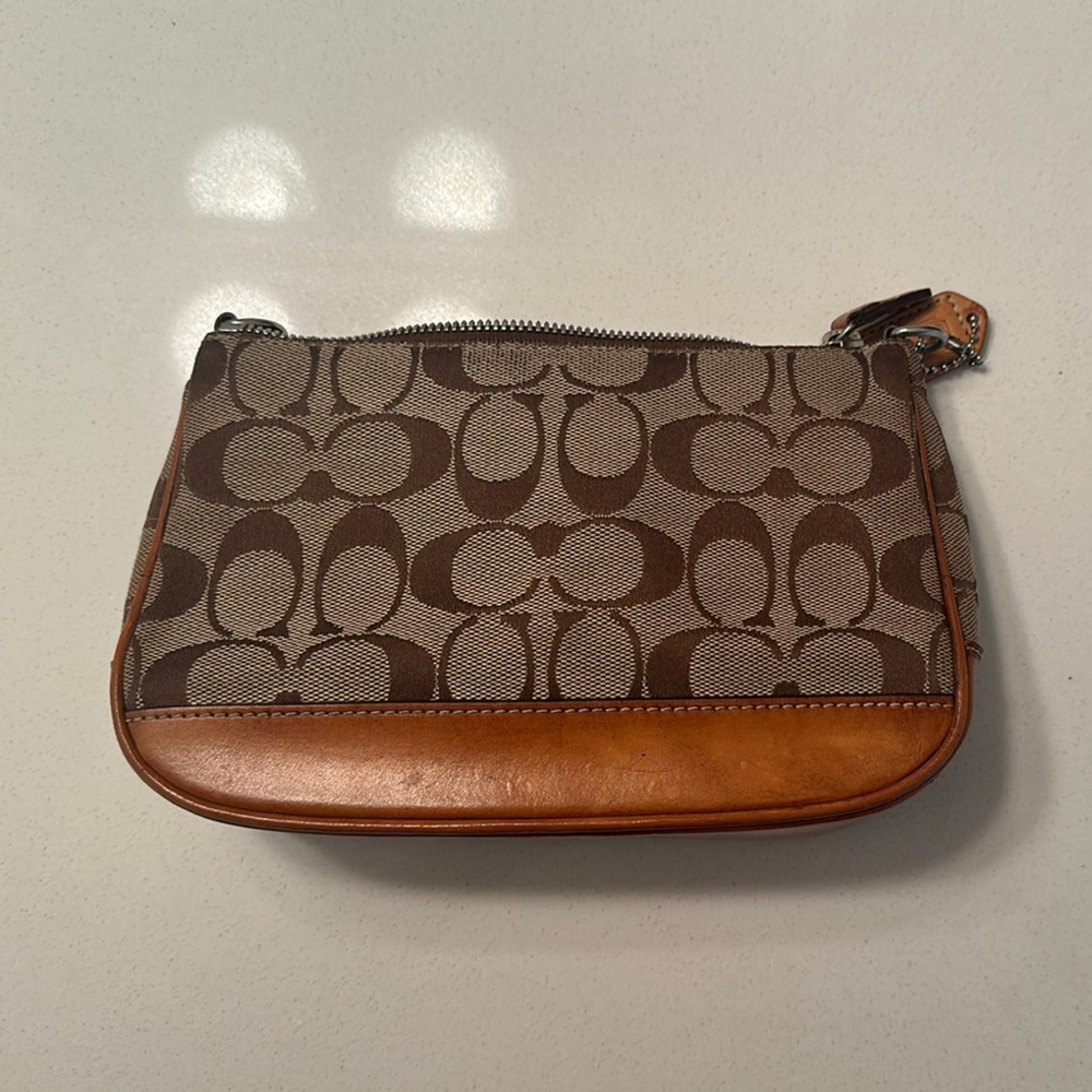 Vintage Coach Tan and Brown Signature Shoulder bag